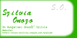 szilvia onozo business card